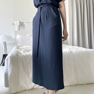 Linen Blend Maxi Skirt